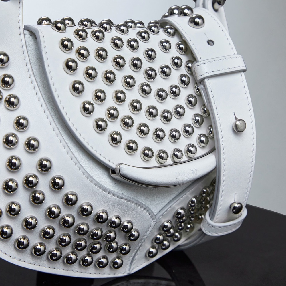 Del Core BABY BEETLE WITH STUDS in White - Picture 4 of 8